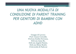 una nuova modalità di conduzione di parent training per genitori di