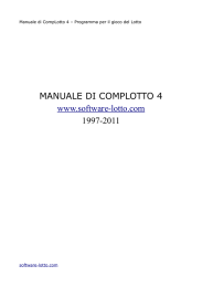 MANUALE DI COMPLOTTO 4 www.software-lotto.com 1997-2011