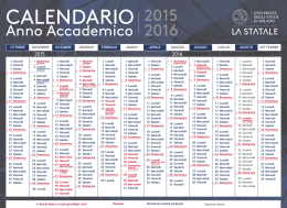 Calendario anno accademico 2015/2016