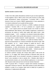 La qualità dei servizi sanitari - Azienda Ospedaliera S.Camillo