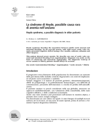 La sindrome di Heyde, possibile causa rara di anemia nell`anziano