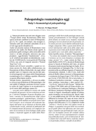 Paleopatologia reumatologica oggi