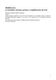 La testualità: selezione, gestione e semplificazione dei testi