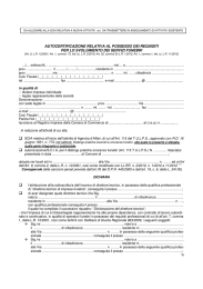 autocertificazione relativa al possesso dei requisiti per lo