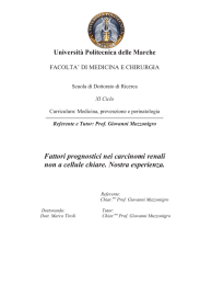 Fattori prognostici nei carcinomi renali non a cellule chiare. Nostra