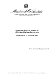 Componenti privati presso gli Uffici Giudiziari per i minorenni