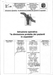 Istruzione operativa "la dimissione protetta dei pazienti in ospedale"