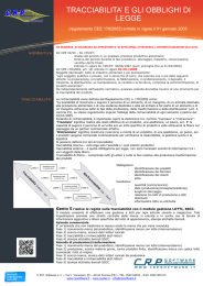 tracciabilita` e gli obblighi di legge