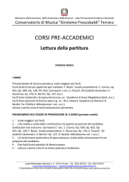 corsi pre-accademici - Conservatorio "G. Frescobaldi"