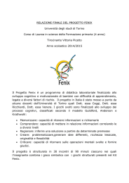 RELAZIONE FINALE DEL PROGETTO FENIX, scuola infanzia via