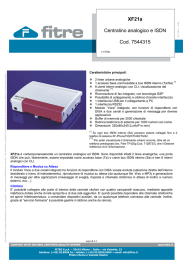 XF21a Centralino analogico e ISDN Cod. 7544315