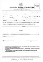 Domanda di ricognizione degli studi