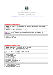 COMPONENTE DOCENTI Lista n. I &ndash; Motto: &ldquo;Scuola specchio ed
