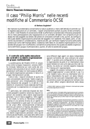 Il caso “Philip Morris” nelle recenti modifiche al Commentario OCSE