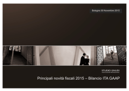 Principali novità fiscali 2015 – Bilancio ITA GAAP