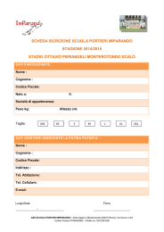 scheda iscrizione scuola portieri imparando stagione 2014/2015