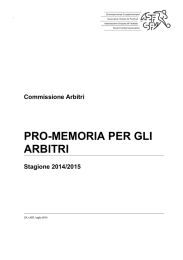 PRO-MEMORIA PER GLI ARBITRI