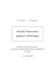 Modelli Matematici applicati all`Ecologia