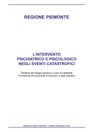 L`intervento psichiatrico e psicologico negli eventi catastrofici