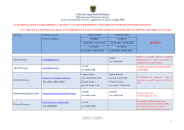 Ricevimento docenti - Dipartimento di Scienze umane