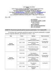 428 A Ricevimento generale 14 e 15 aprile 2016