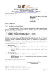 n. 070 Ricevimento settimanale docenti
