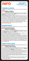 tessere a valore skiwertkarte points value card