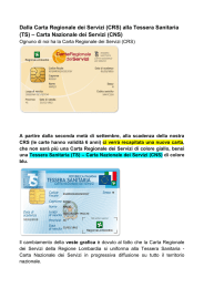 Dalla Carta Regionale dei Servizi (CRS) alla Tessera Sanitaria (TS