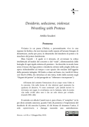 Desiderio, seduzione, violenza: Wrestling with Proteus