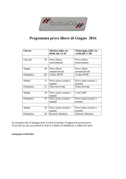 programma libere Giugno 16