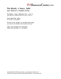 Pur dicesti, o bocca bella