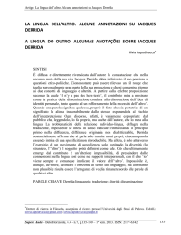 la lingua dell`altro. alcune annotazioni su jacques derrida a língua