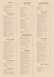 · SHERRY · · SWEet wine · THE strand selection · champagne