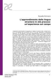 L`apprendimento della lingua straniera in età precoce: un