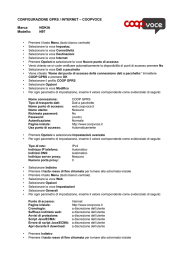 CONFIGURAZIONE GPRS / INTERNET – COOPVOCE Marca