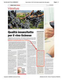 Qualità innanzitutto per il vino ticinese