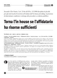 Torna l`in house se l`affidatario ha risorse sufficienti