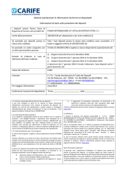 Modulo standard per le informazioni da fornire ai depositanti