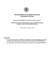 DIPARTIMENTO DI SCIENZE POLITICHE - UNIVERSITÀ DI PISA -