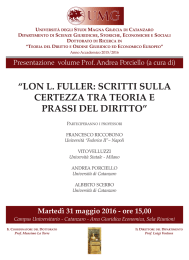“LON L. FULLER: SCRITTI SULLA CERTEZZA TRA TEORIA E
