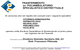 ASL Rm G - TRASFERIMENTO del POLIAMBULATORIO