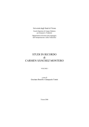 STUDI IN RICORDO di CARMEN SÁNCHEZ MONTERO