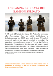 L`INFANZIA BRUCIATA DEI BAMBINI SOLDATO