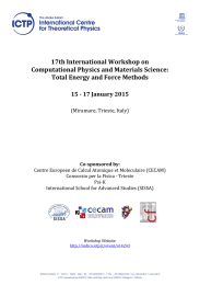 17th International Workshop on Computational Physics and