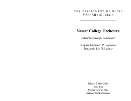 Vassar College Orchestra - Music Department