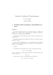 Esercizi e Problemi di Termodinamica.