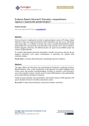 Evidence Based (Informed?) Education: neopositivismo ingenuo o