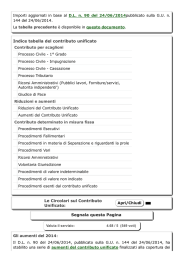 Indice tabella del contributo unificato Le Circolari sul Contributo