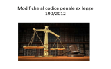 Modifiche al Codice Penale ex legge 1908/2012 [pdf