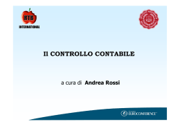 Il CONTROLLO CONTABILE - Istituto Nazionale Revisori Legali